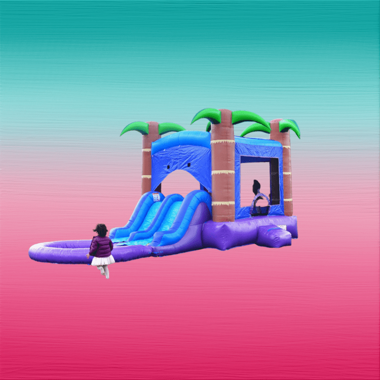 BOUNCE HOUSE WITH DOUBLE LANE SLIDE TIKI BOB