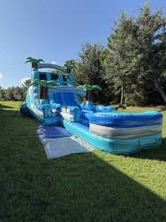 IMG 7857 1767967606 18ft INFLATABLE WATER SLIDE DOUBLE LANE, "BAHAMA MAMA BREEZE"