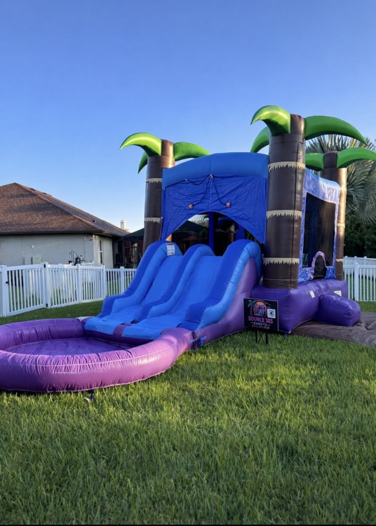 BOUNCE HOUSE WITH (WATER or DRY) DOUBLE LANE SLIDE TIKI BOB